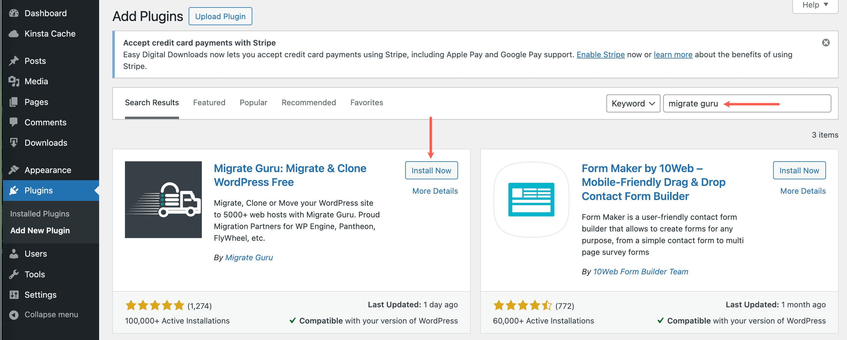 Installeer de migratieguru van de WordPress-repository.