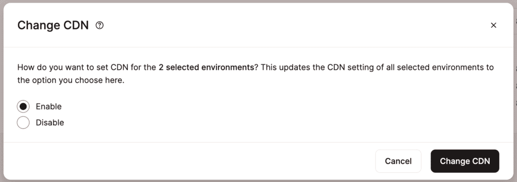 Enable Kinsta's CDN for multiple sites with bulk actions.
