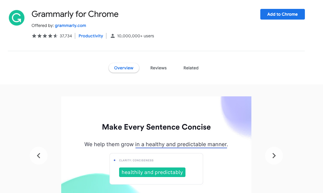 Grammarly Erweiterung