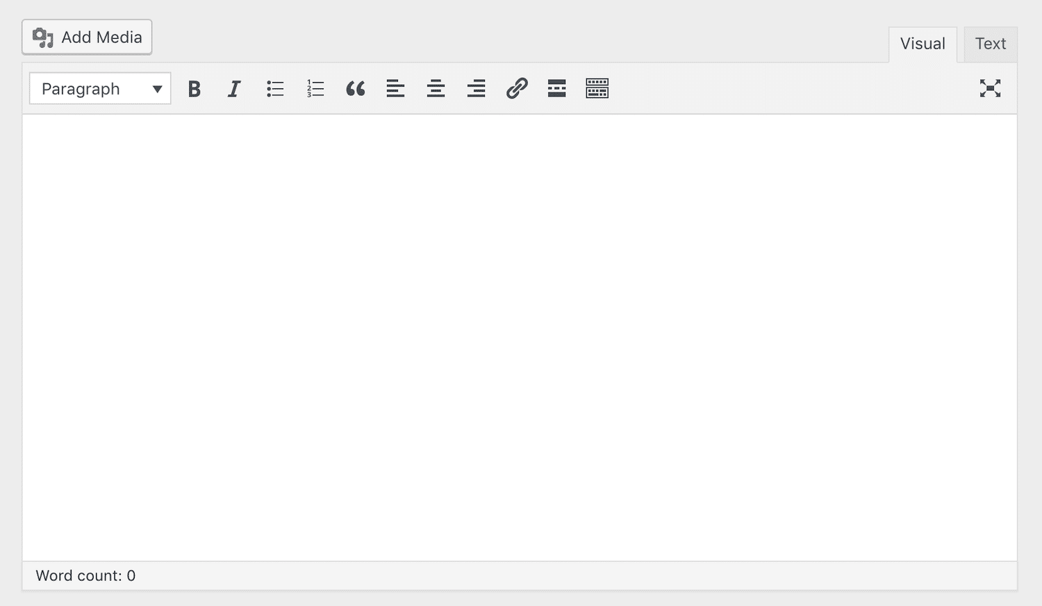 Der Add Media Button im WordPress Classic Editor