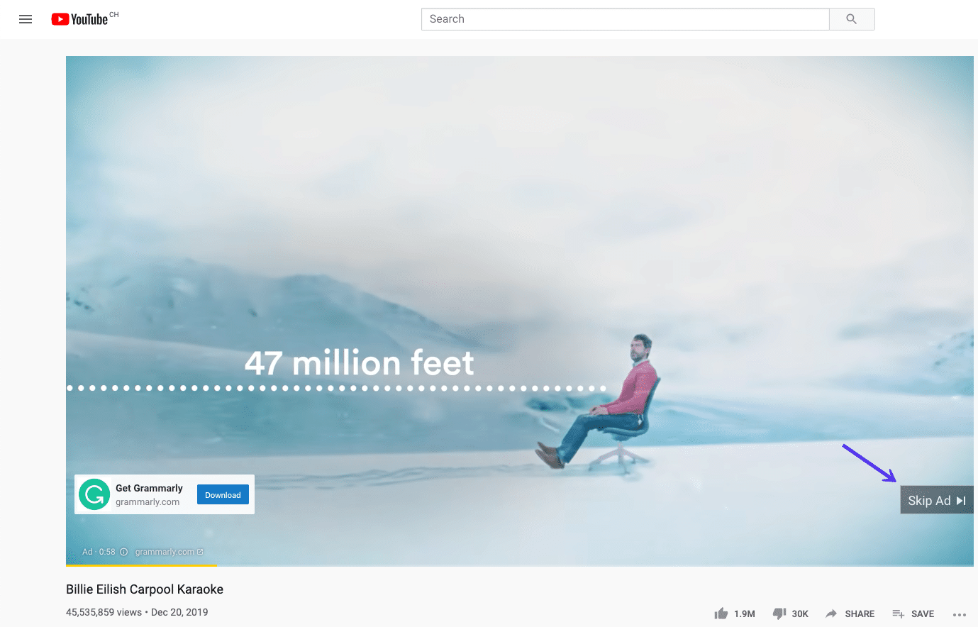 Beispiel einer YouTube-Anzeige