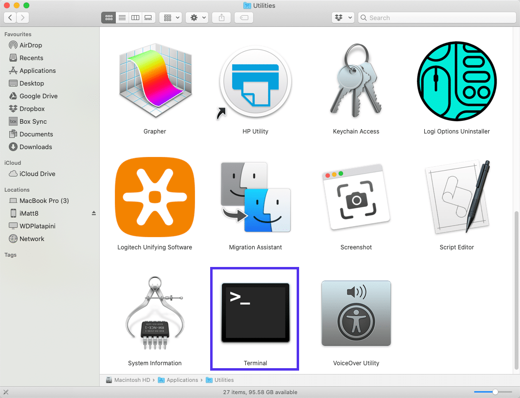 Die Terminal-Anwendung auf dem Mac