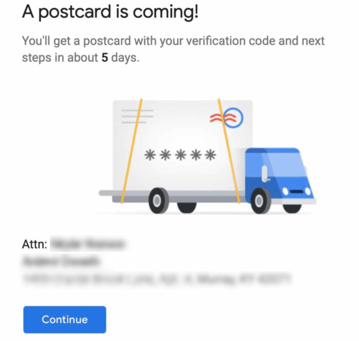 Postkartenverifizierung für Google My Business