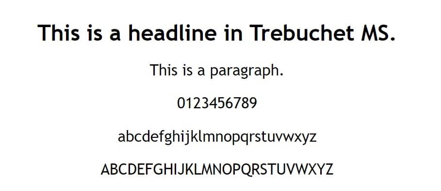 Trebuchet MS Schriftart Beispiel