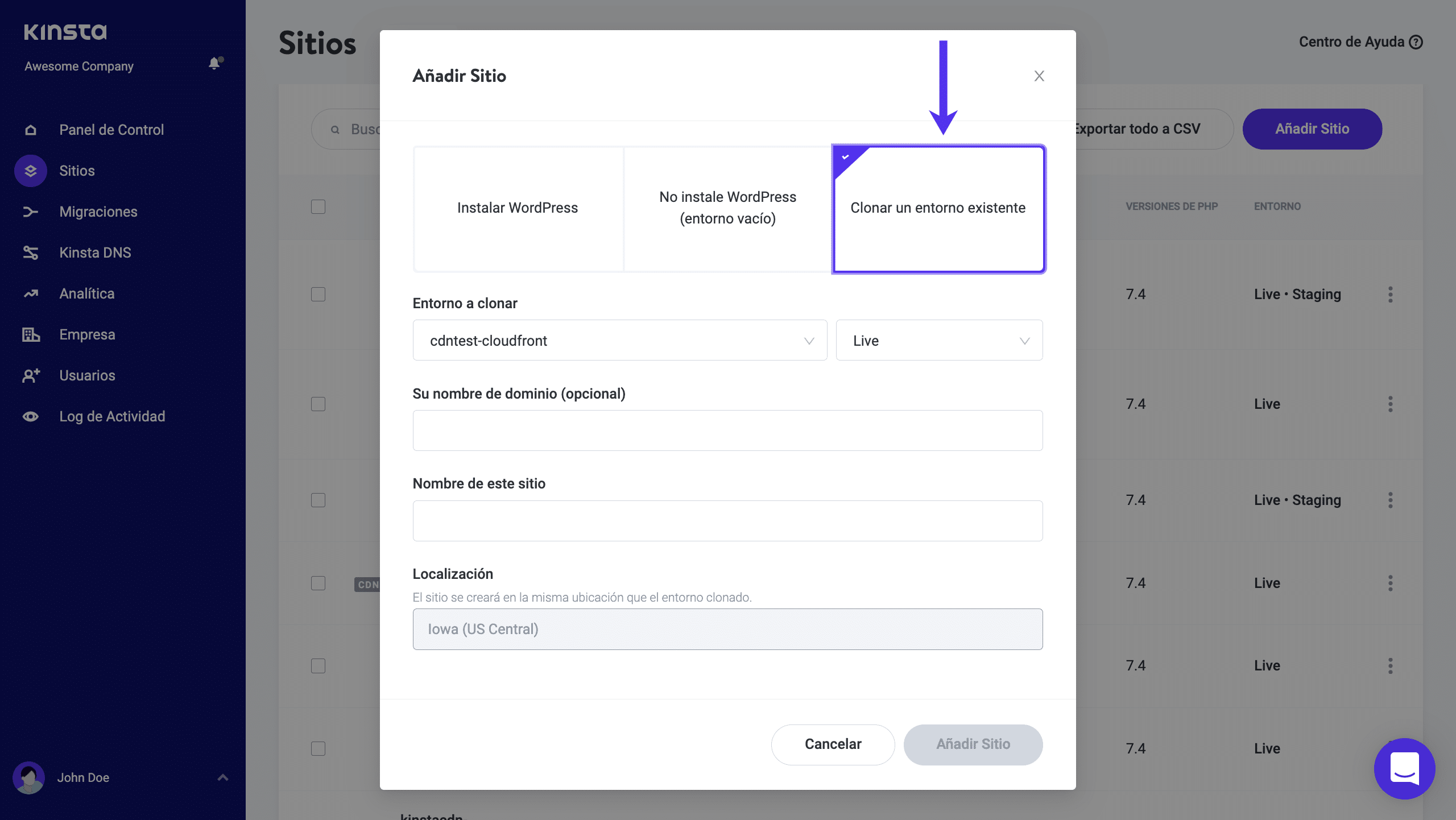 Clonar el Entorno WordPress
