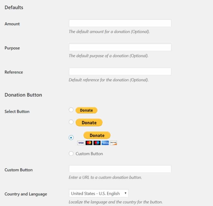 Choose a Donate button Elija un botón Donativo