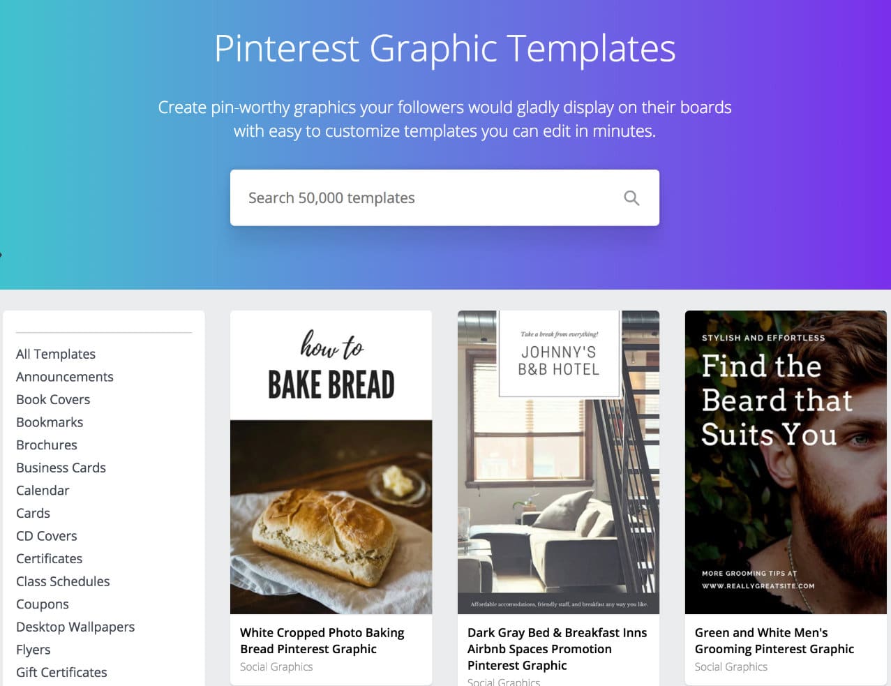Plantillas graficas de Pinterest