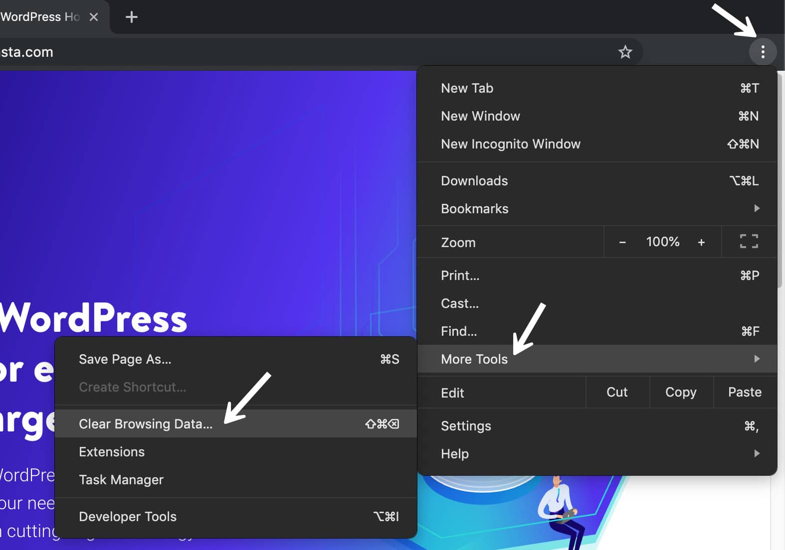 Limpiando los datos del navegador de Chrome