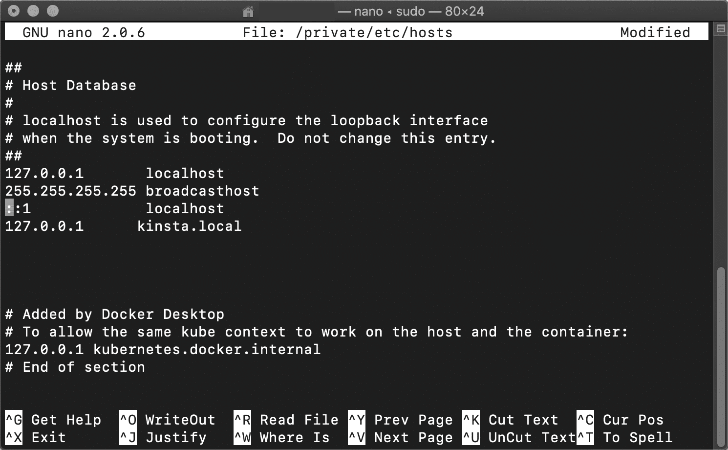 Editar el archivo de hosts en Mac