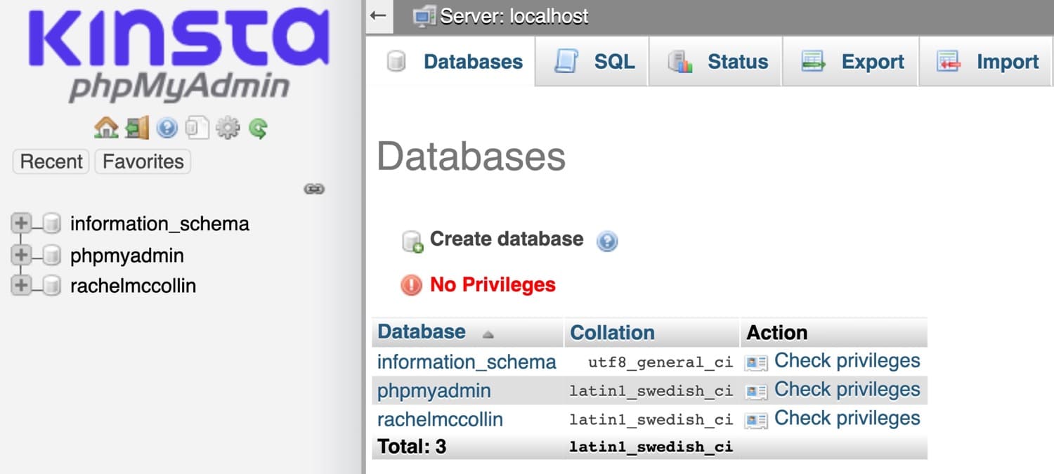 Bases de datos en phpMyAdmin