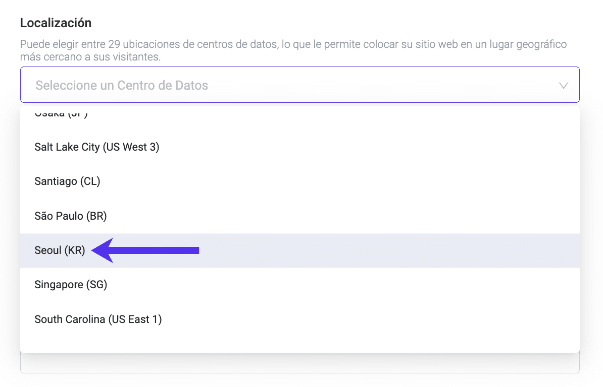Centro de Datos de Seúl en MyKinsta