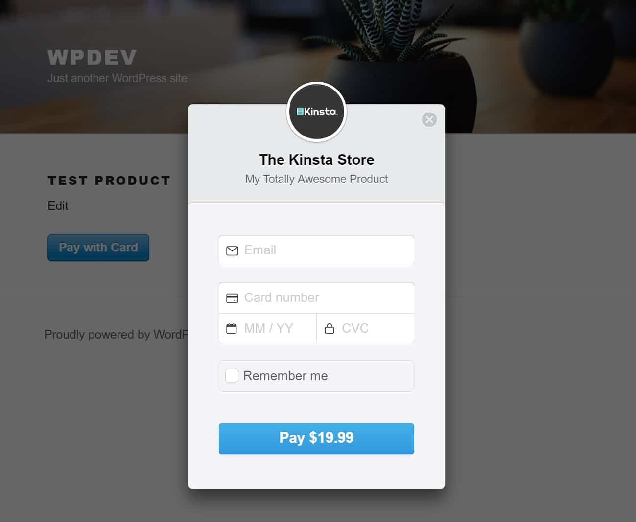 WP Simple Pay checkout Commande WP Simple Pay