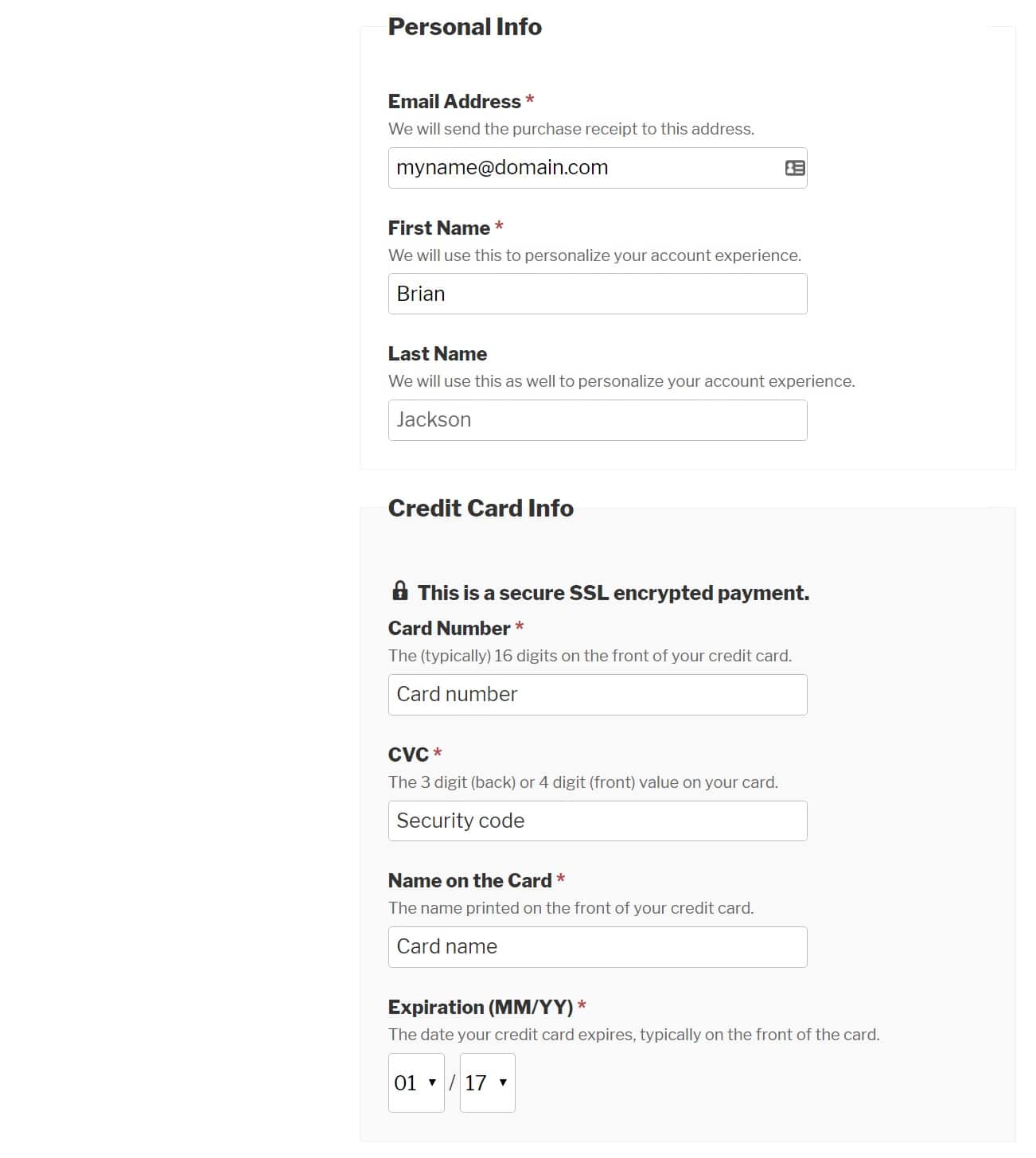 Stripe credit card checkout in EDD Paiement par carte de crédit Stripe dans EDD