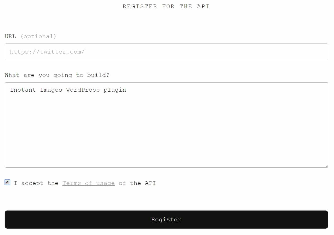 Unsplash developer account Compte développeur Unsplash