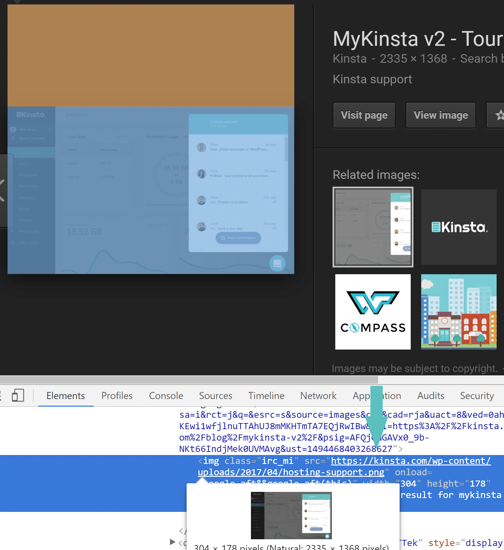 Le hotlinking dans la recherche d'images Google
