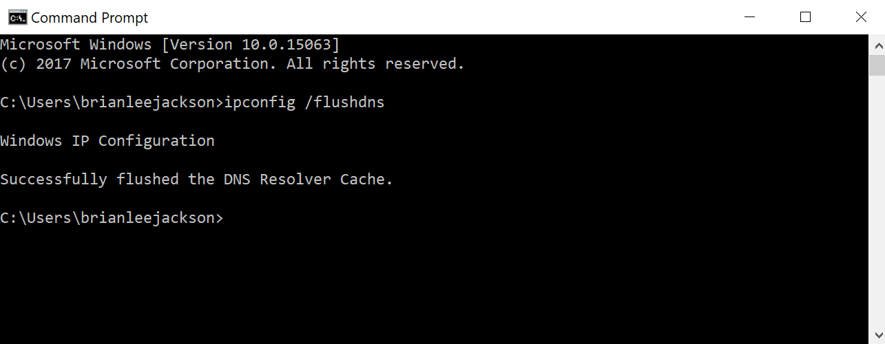 Invite de commande - vidage de DNS