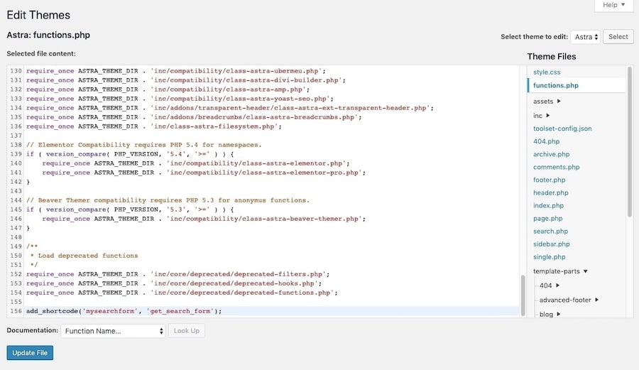 Le fichier functions.php du thème