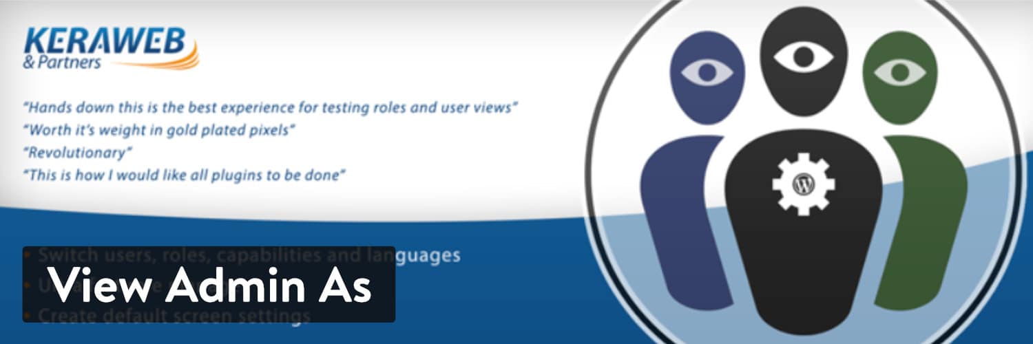 L’extension WordPress « View Admin As »