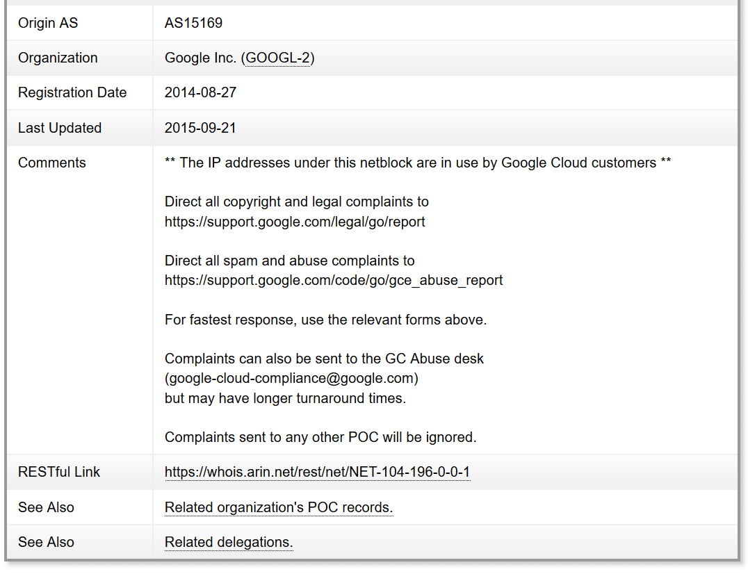 Esempio di abuso da Google Cloud platform
