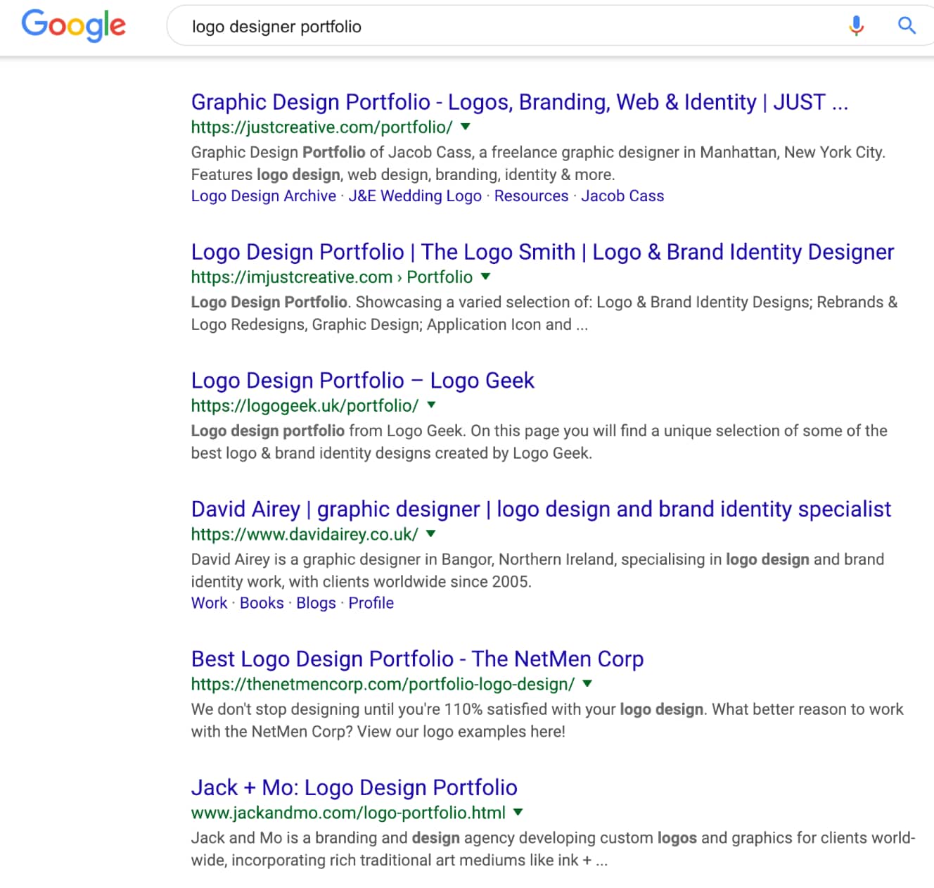 Risultati della ricerca in prima pagina di Google per le keyword 