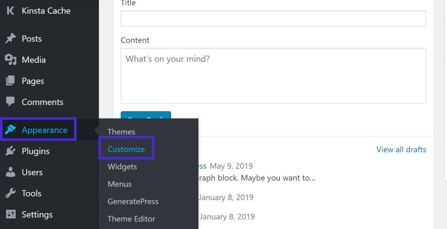 Come accedere al Customizer di WordPress