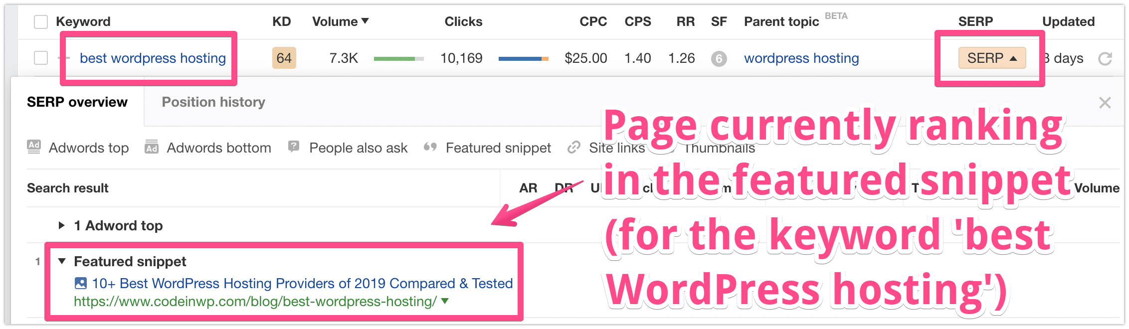 Ranking pagina per lo snippet di anteprima nelle SERP