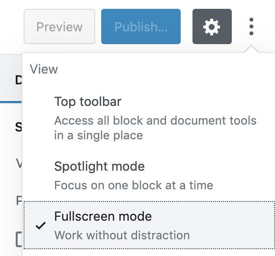 La modalità a schermo intero è abilitata di default in WordPress 5.4