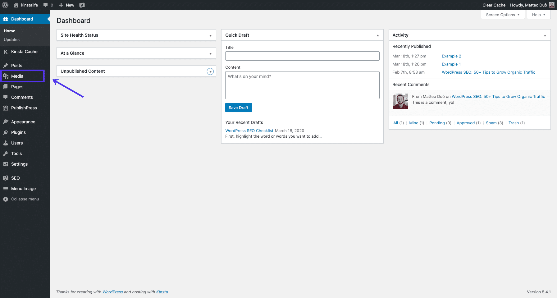 Accedere alla Libreria Media di WordPress