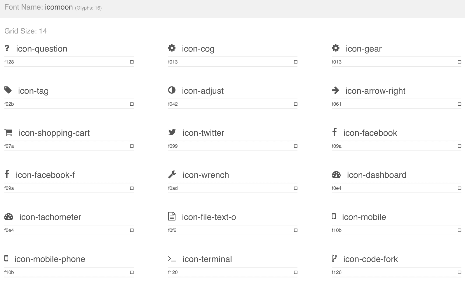 Font Awesome iconen exporteren van IcoMoon
