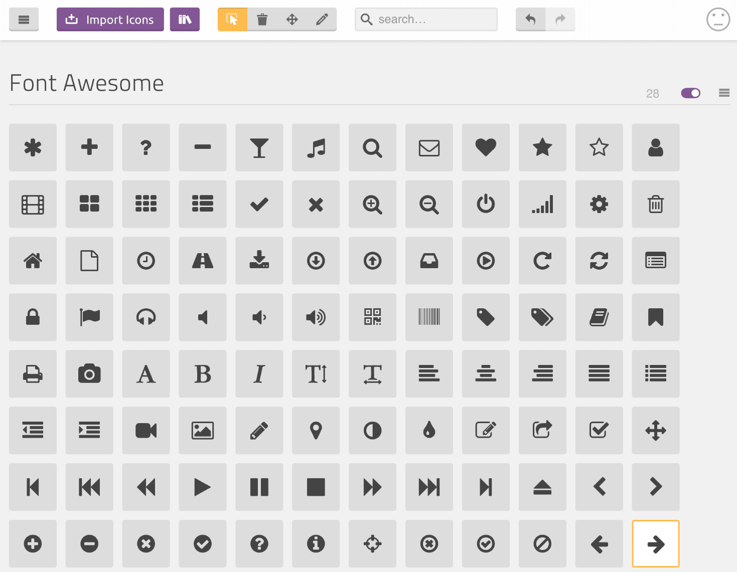 Font Awesome iconen kiezen