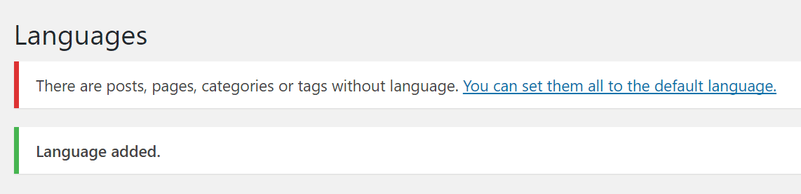 Set default language Standaard taal instellen