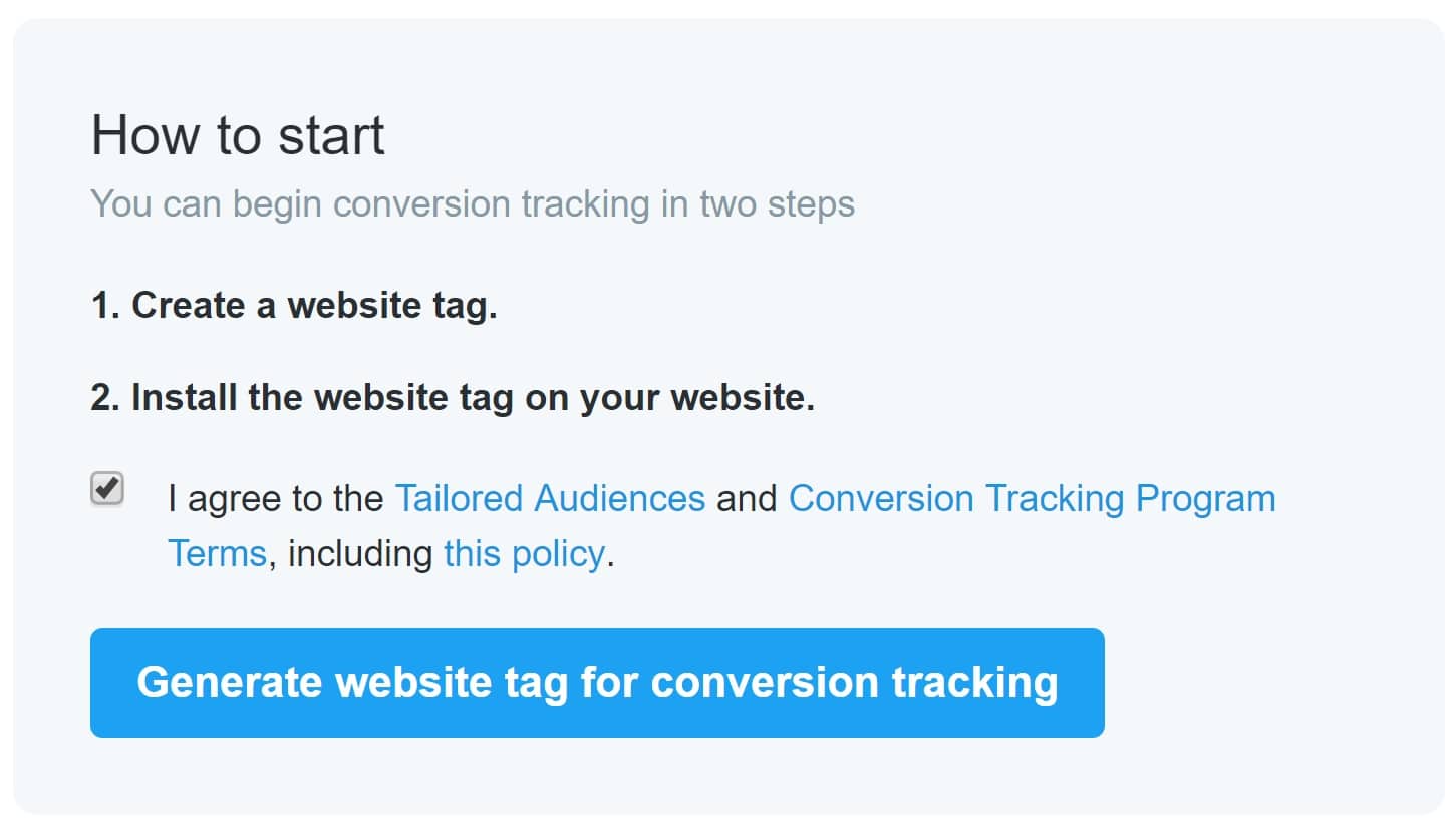 Create Twitter website tag Maak een Twitter website tag