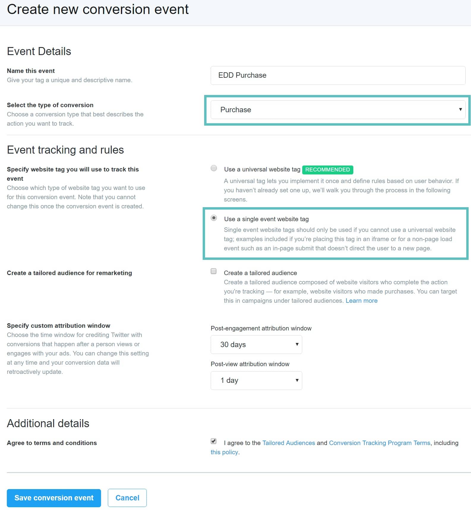 Twitter single event pixel in EDD Twitter Pixel voor enkele gebeurtenis in EDD