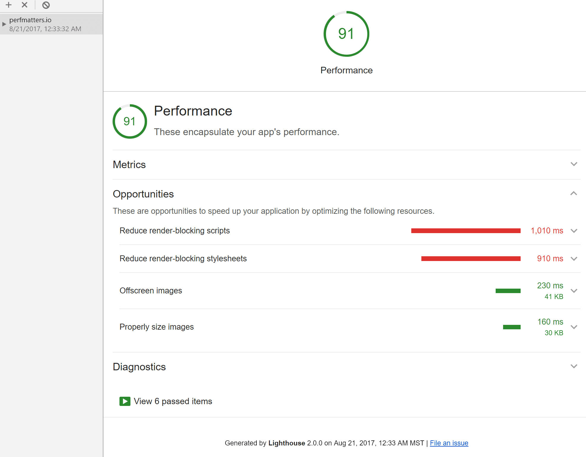 Web-prestatie audit in Chrome DevTools