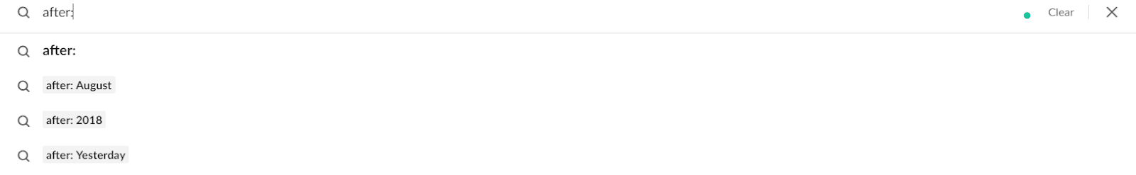 Slack zoekparameter 
