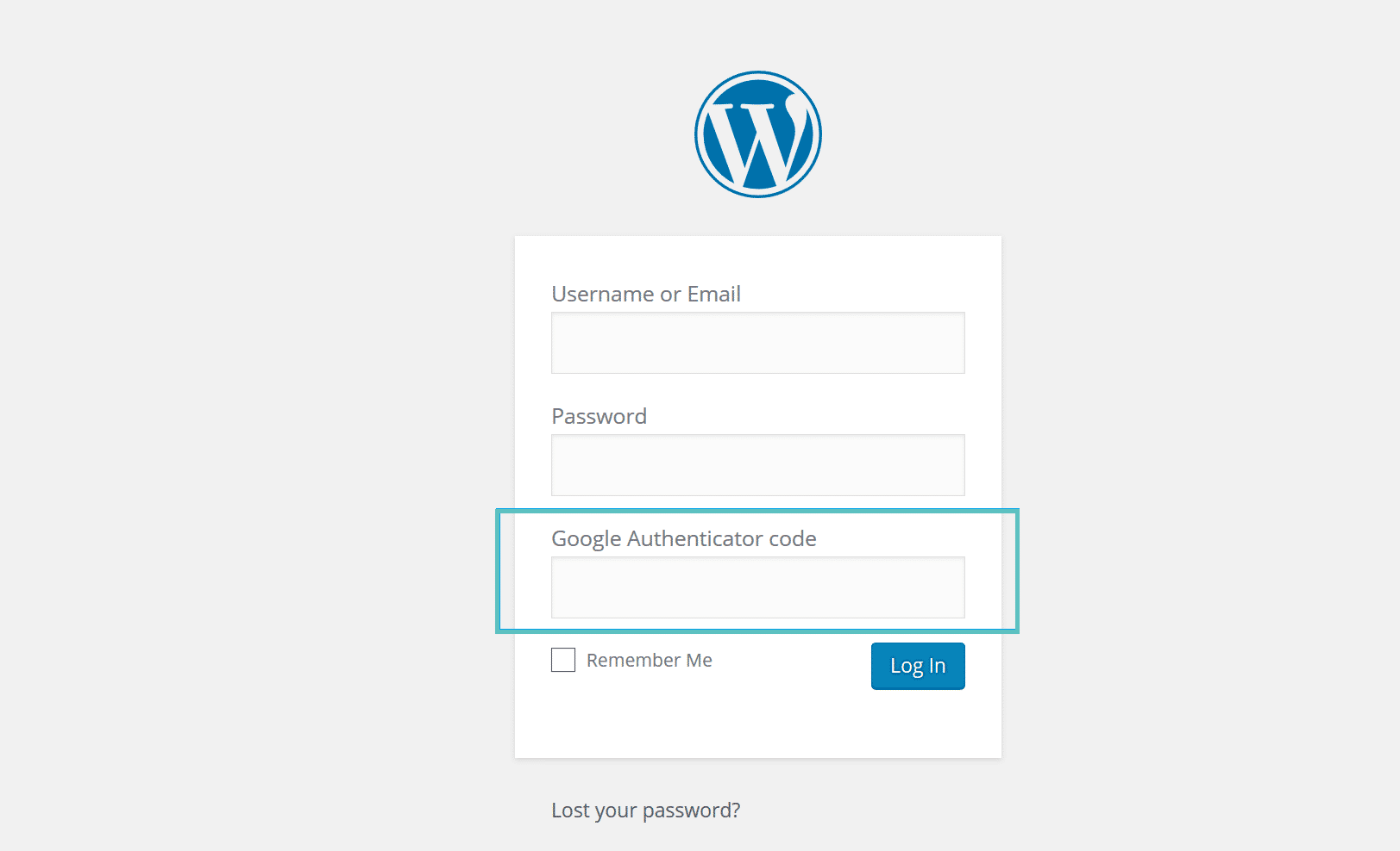 Google Authenticator WordPress login Login do Google Authenticator WordPress
