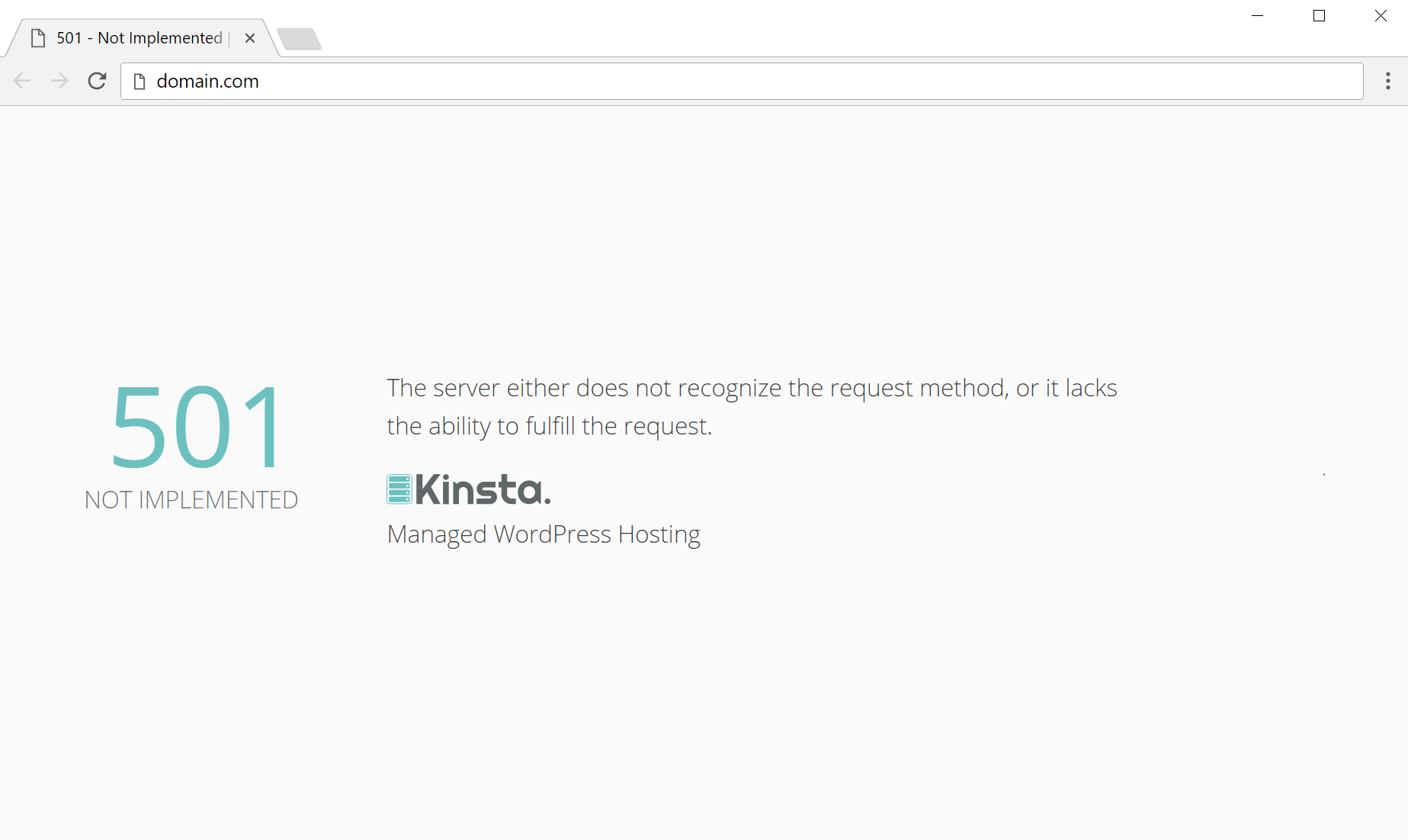 501 not implemented error in browser Erro 501 não implementado no navegador