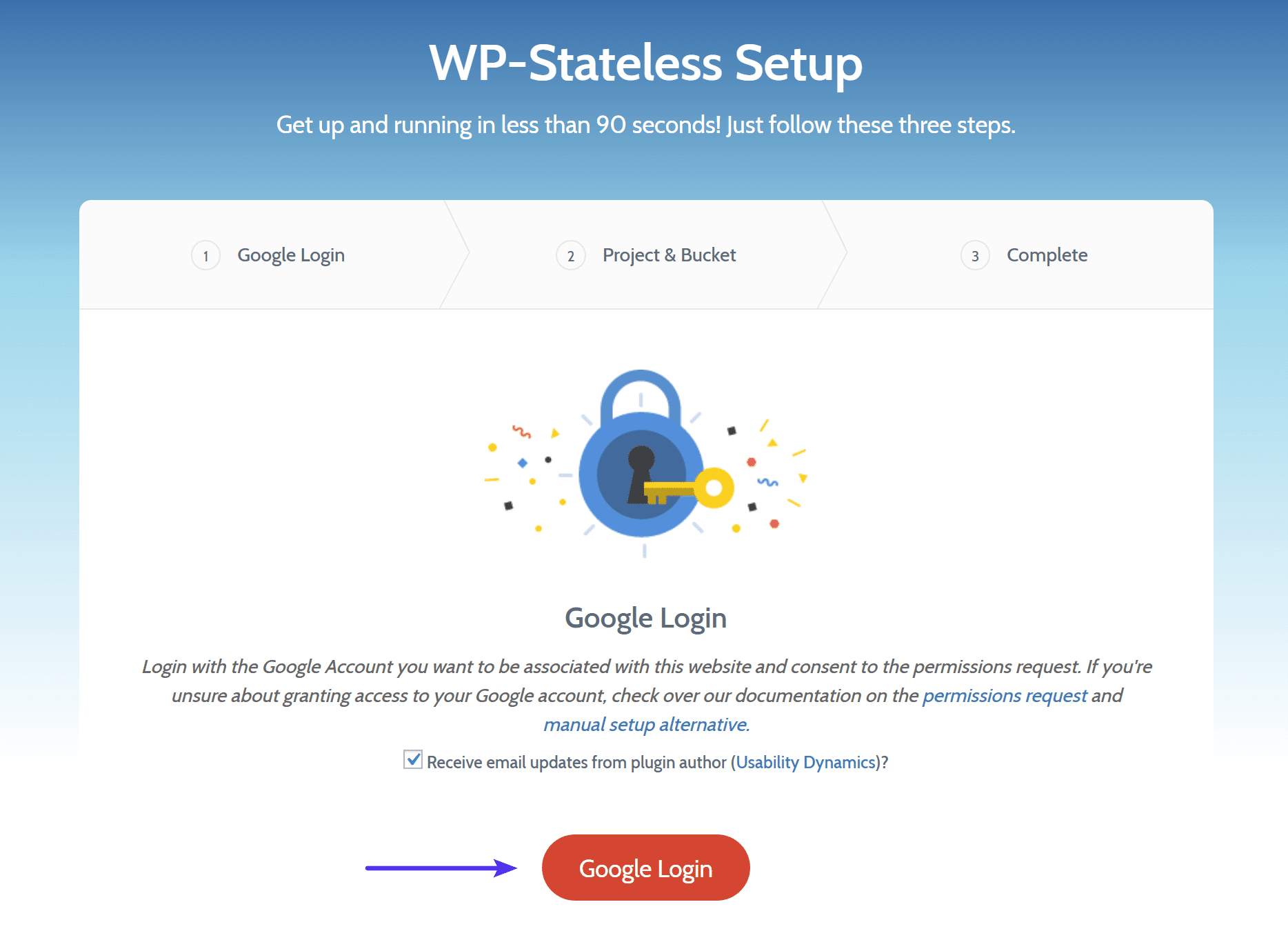 Login no Google no WP-Stateless
