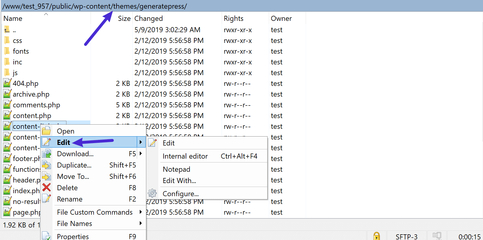 Como editar o HTML no WordPress via SFTP