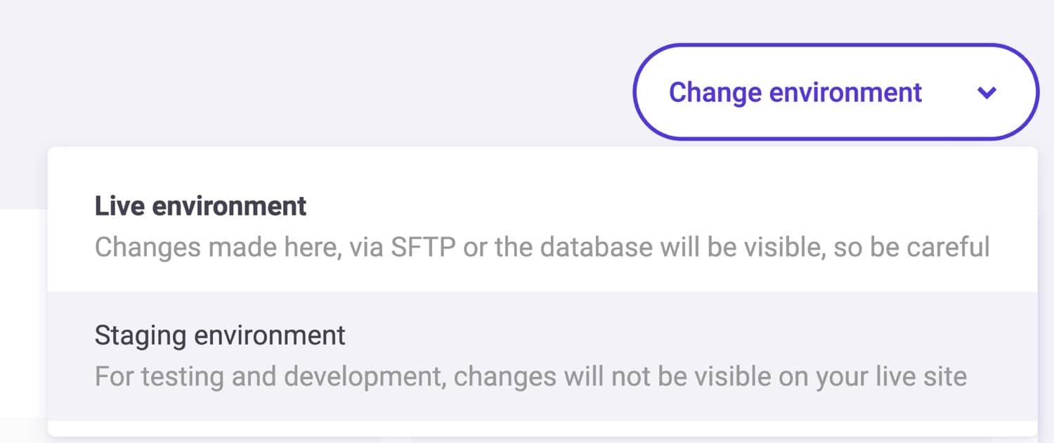 Ambiente de teste da Kinsta.