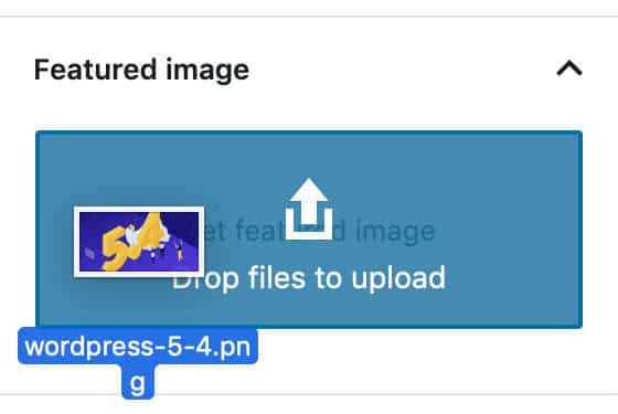 Arrastar e soltar imagem em destaque