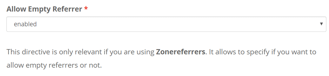 KeyCDN consentono il referrer vuoto