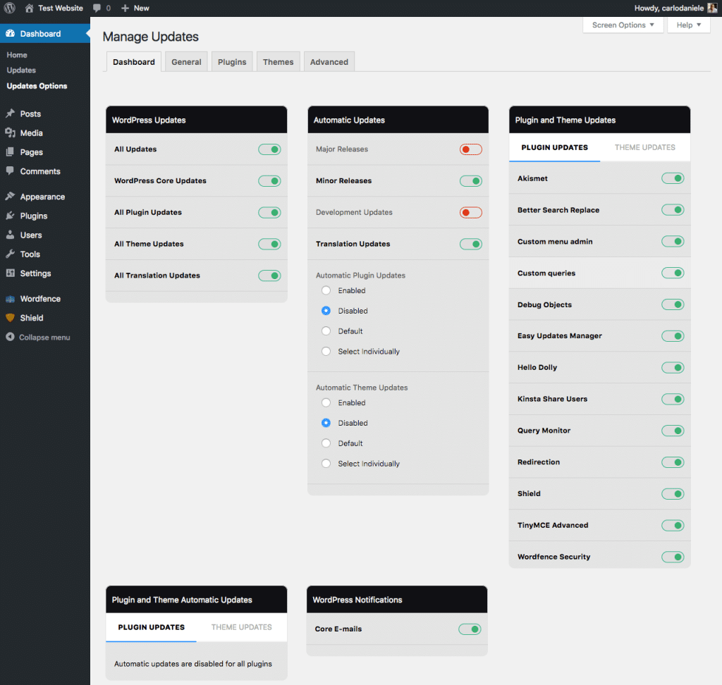 Easy Updates Manager - manage WordPress automatic updates