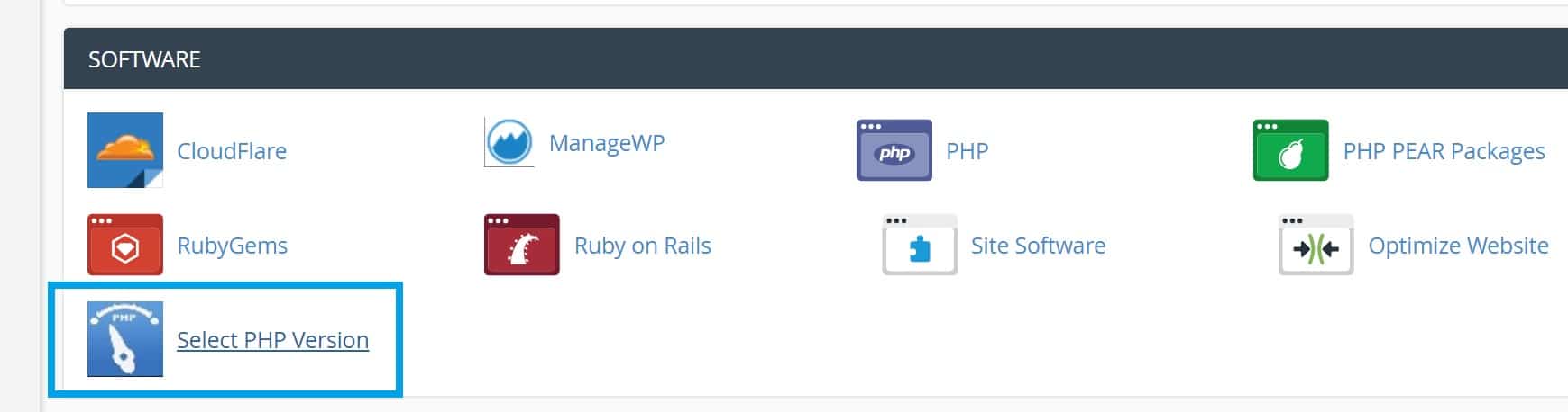 select php version