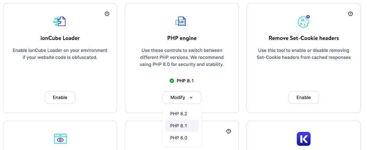 Switching PHP versions