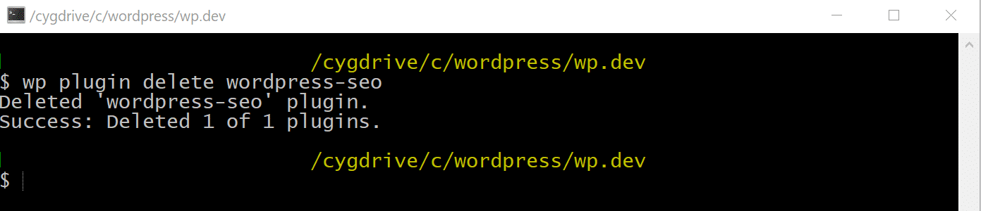 WP-CLI経由でWordPressプラグインを削除