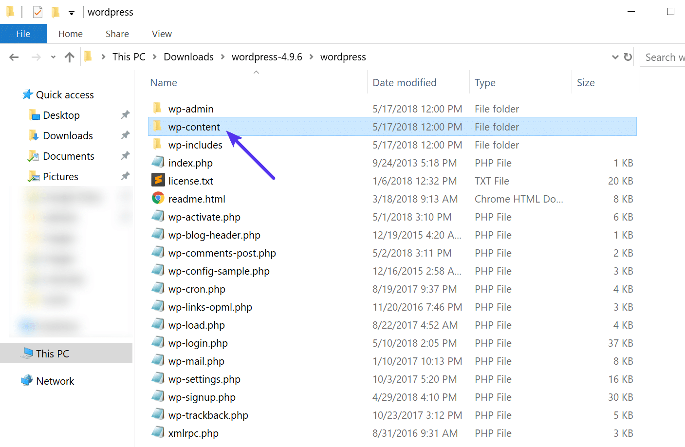Delete wp-content