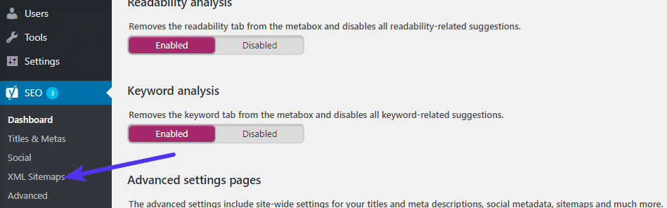 Accesso a Yoast SEO XML Sitemaps