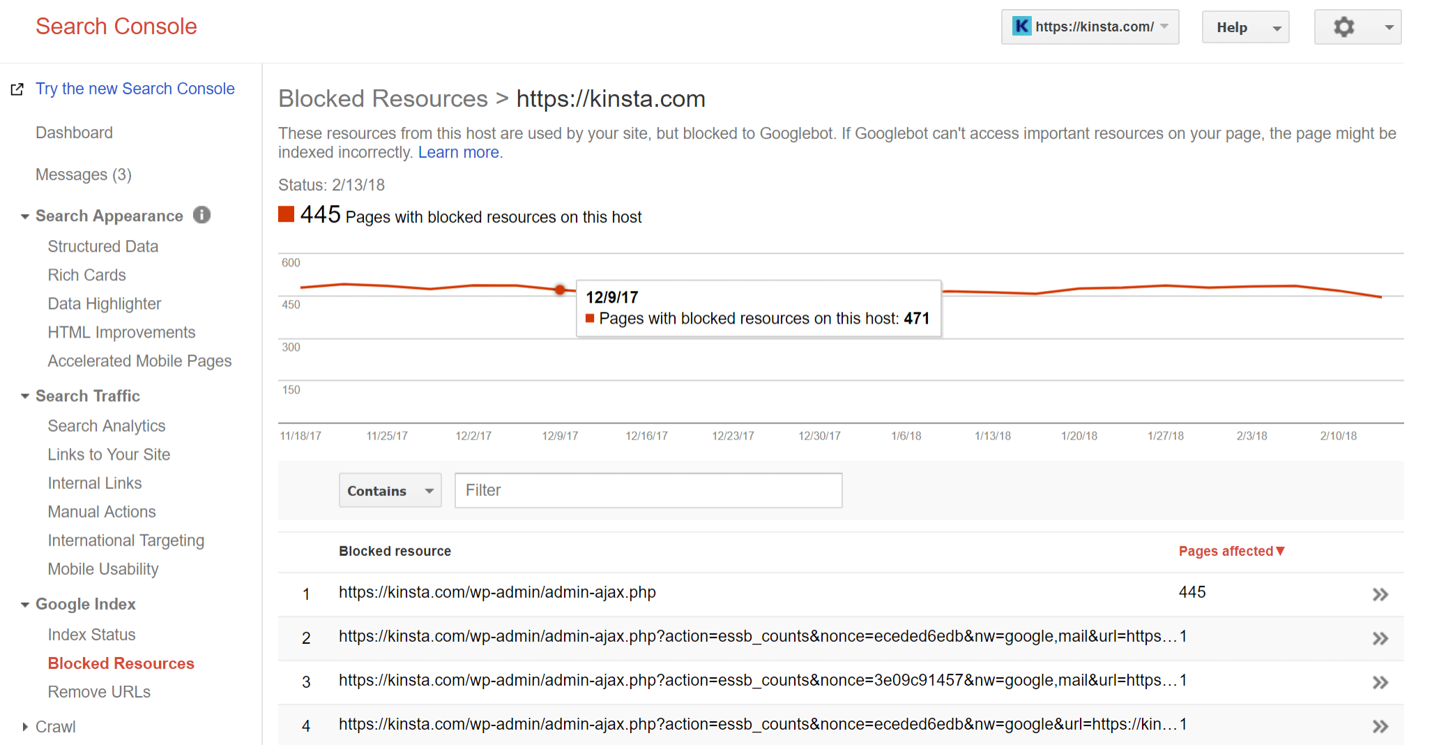 Pages with blocked resources on this host Pages with blocked resources on this host
