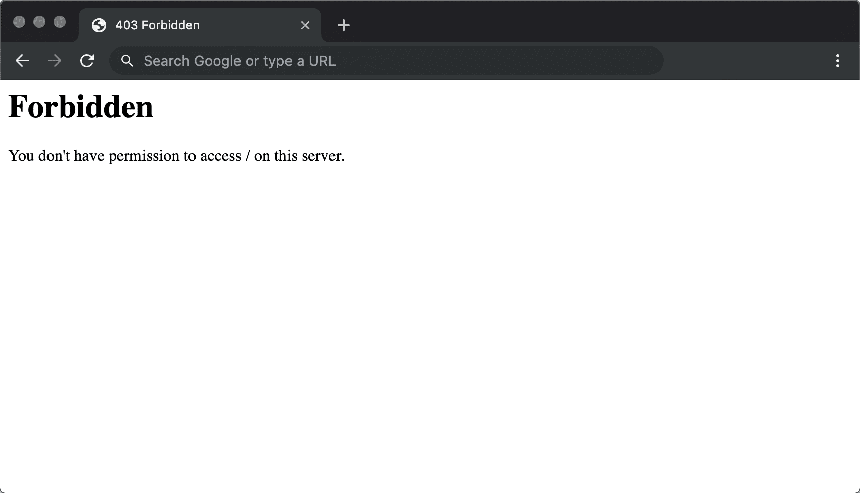 Chromeの「HTTP 403 Forbidden」エラー